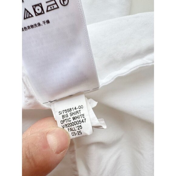 NWT GAP Optic White Organic Cotton Poplin Oversized Button-Up Big Shirt, Size M - Picture 15 of 16